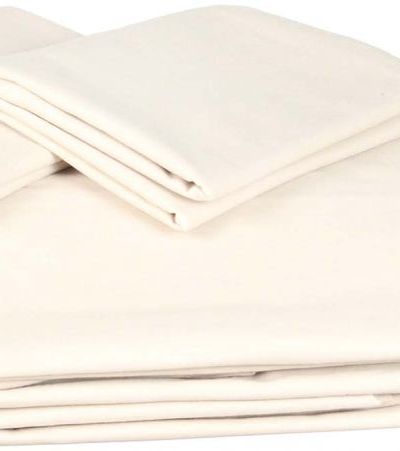 L’Antique Fitted Bed Sheet Set, 4 Pieces – 240×260 cm – Cafe