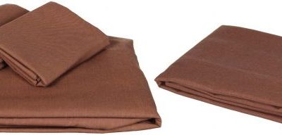 L’Antique Fitted Bed Sheet Set, 4 Pieces – 240×260 cm – Brown