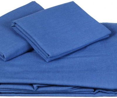 L’Antique Bed Sheet Set, 3 Pieces – 220×180 cm – Dark Blue
