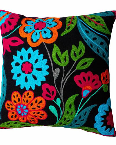 Black Floral Cushion
